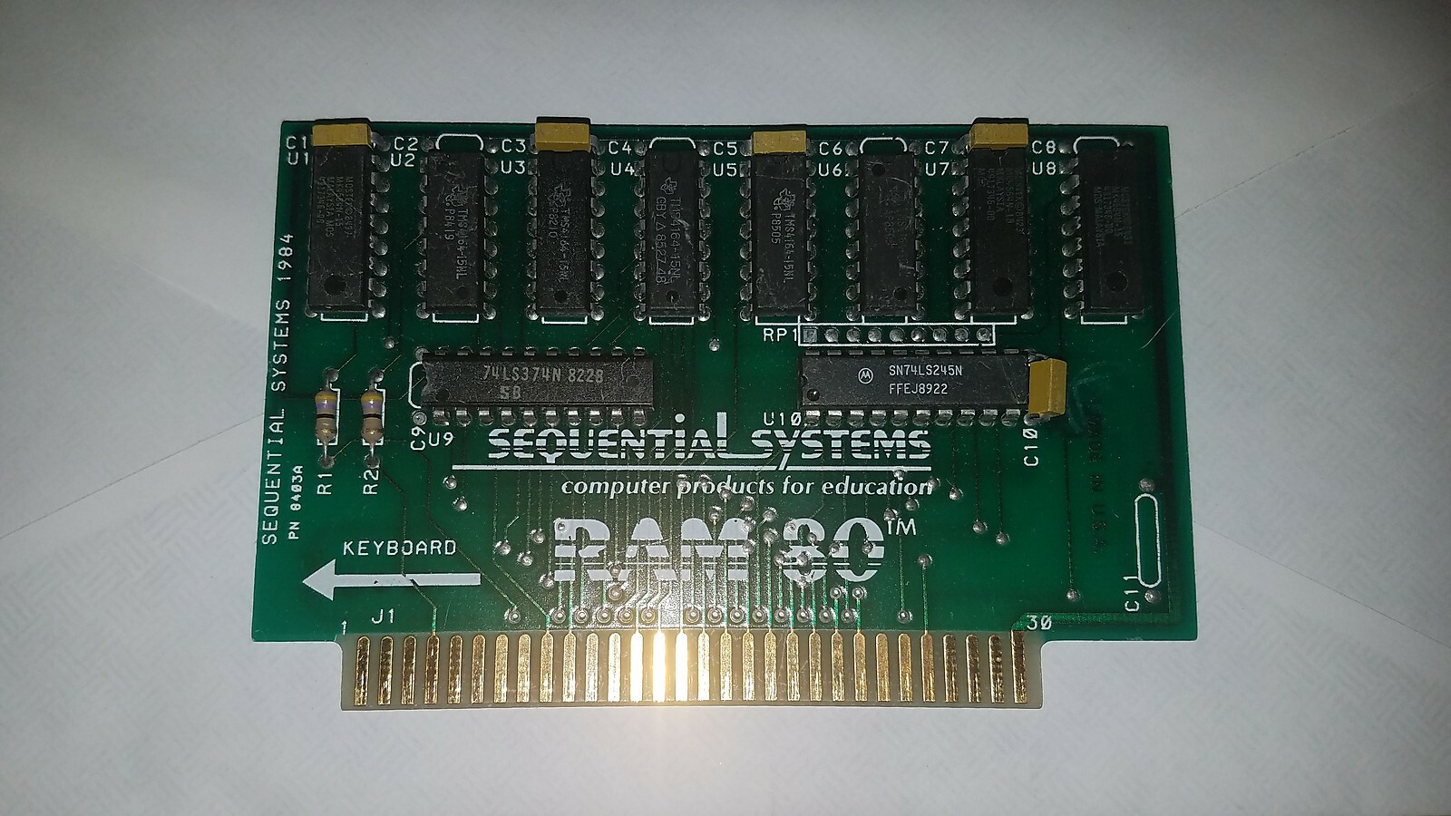 VINTAGE SEQUENTIAL SYSTEMS 1984 MEMORY RAM 80 RAM80 CARD BOARD GUARANTEED #197
