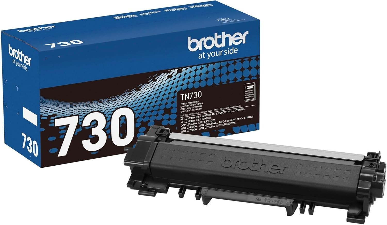 Brother TN730 Genuine Original Standard Yield Black Toner Cartridge 1200 Pages