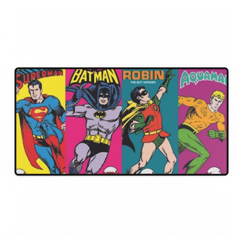 DC Comics Retro Panels Superman Batman Robin Aquaman Mouse Pad Desk Mats