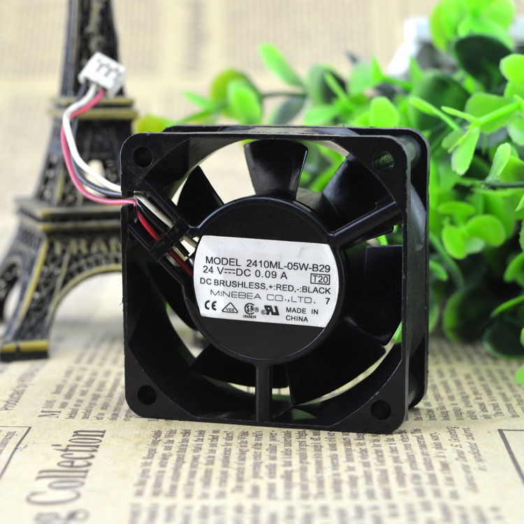 NMB 2410ML-05W-B29 fan 60*60*25mm  24V 0.09A 3pin
