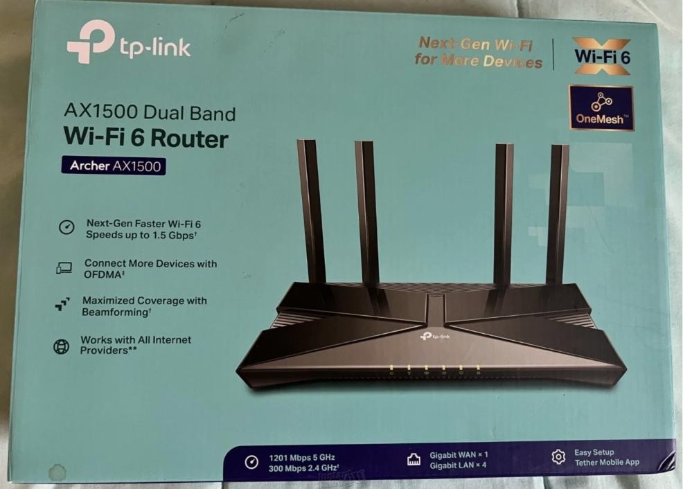 TP-LINK Archer AX1500 1.5 Gbps Wi-Fi 6 Dual-Band Next-Gen Smart Wireless Router