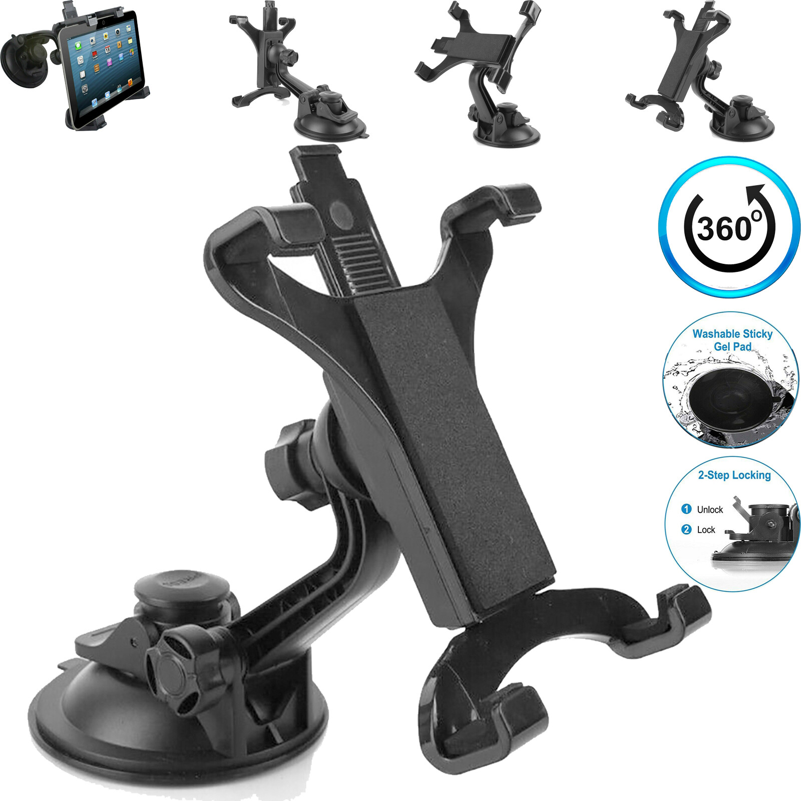 Car Tablet Mount Holder Windshield Dashboard for 7-11inch Phone Tablet iPad GPS