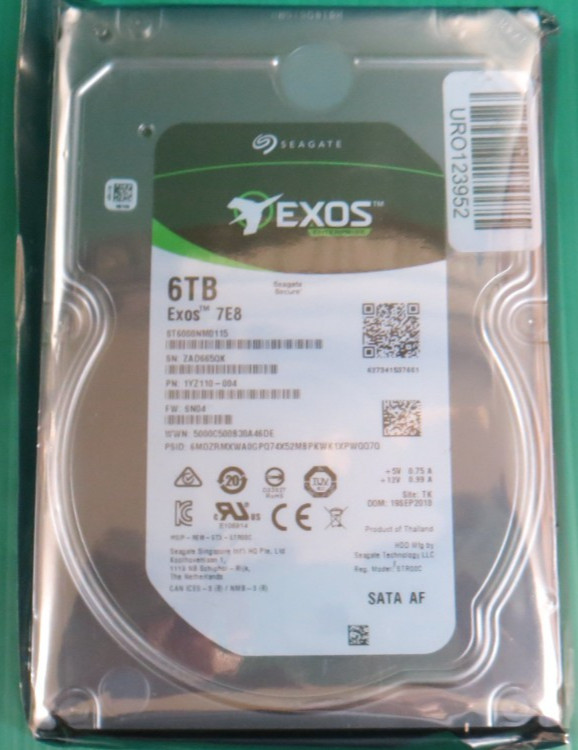Seagate EXOS 7E8 /6TB / 256MB SATA /3.5" HDD/ ST6000NM0115 / 1YZ110-004 / REFURB
