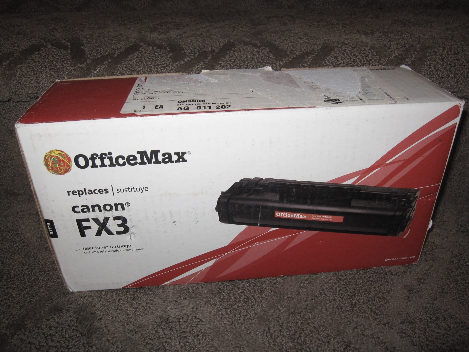 Office MAX Compatible Canon FX-3 Black Toner Cartridge Factory NEW FX3