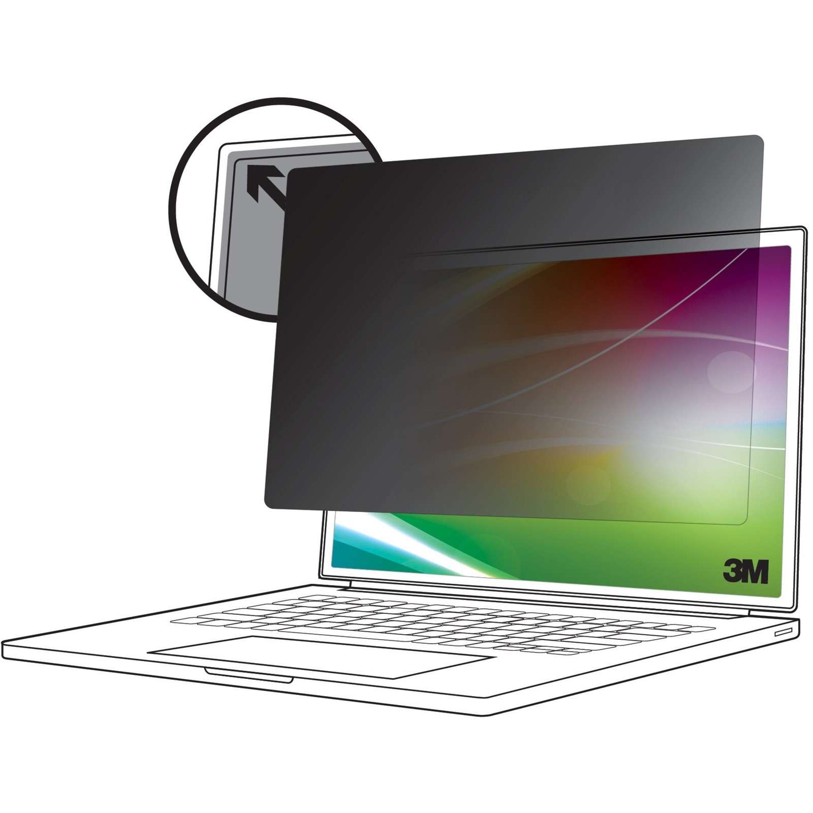 3M BP156W9E Bright Screen Privacy Filter 15.6in Laptop