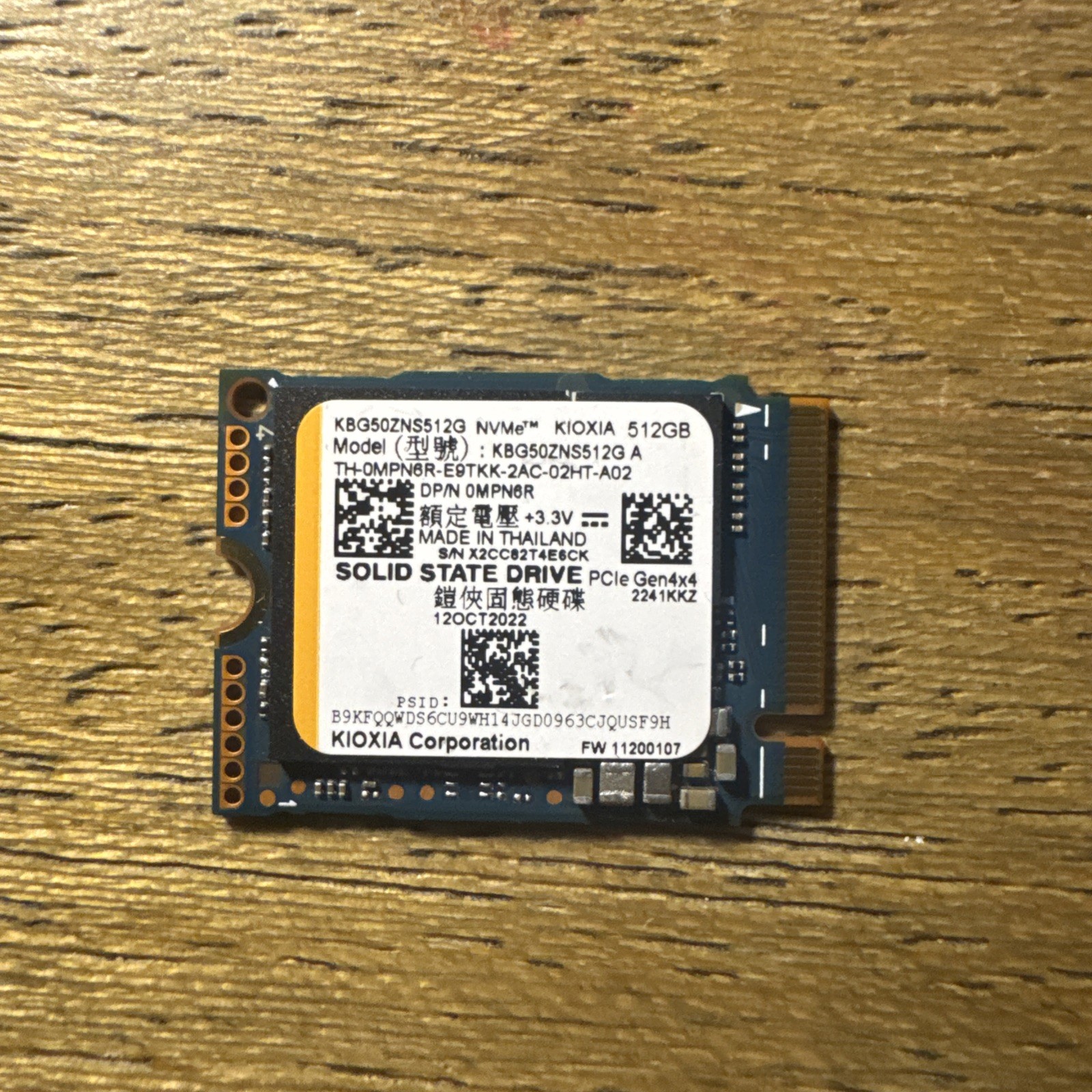 KIOXIA KBG50ZNS512G 512GB M.2 2230 NVMe SSD PCIe4.0 x4 Internal SSD