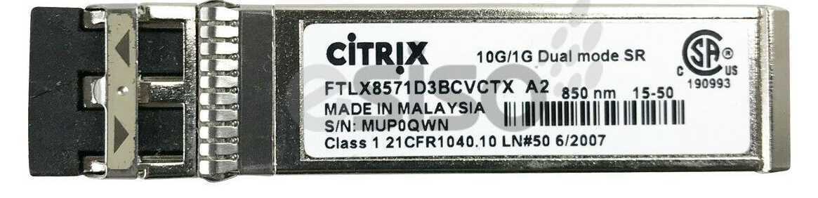Citrix FTLX8571D3BCVCTX 10G/1G Dual Rate SX/SR 850nm SFP Transceiver