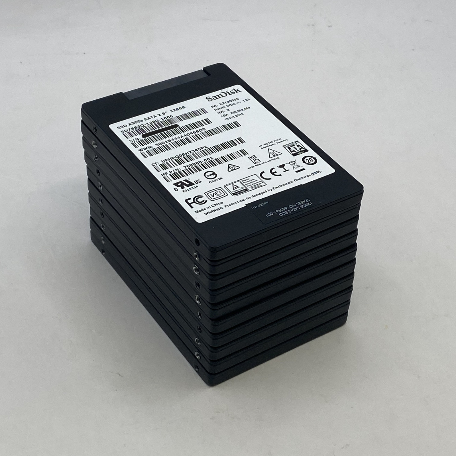 (Lot of 10) SanDisk SSD x300s SATA 2.5" 128GB SD7SB3Q-128G-1006 Good Health
