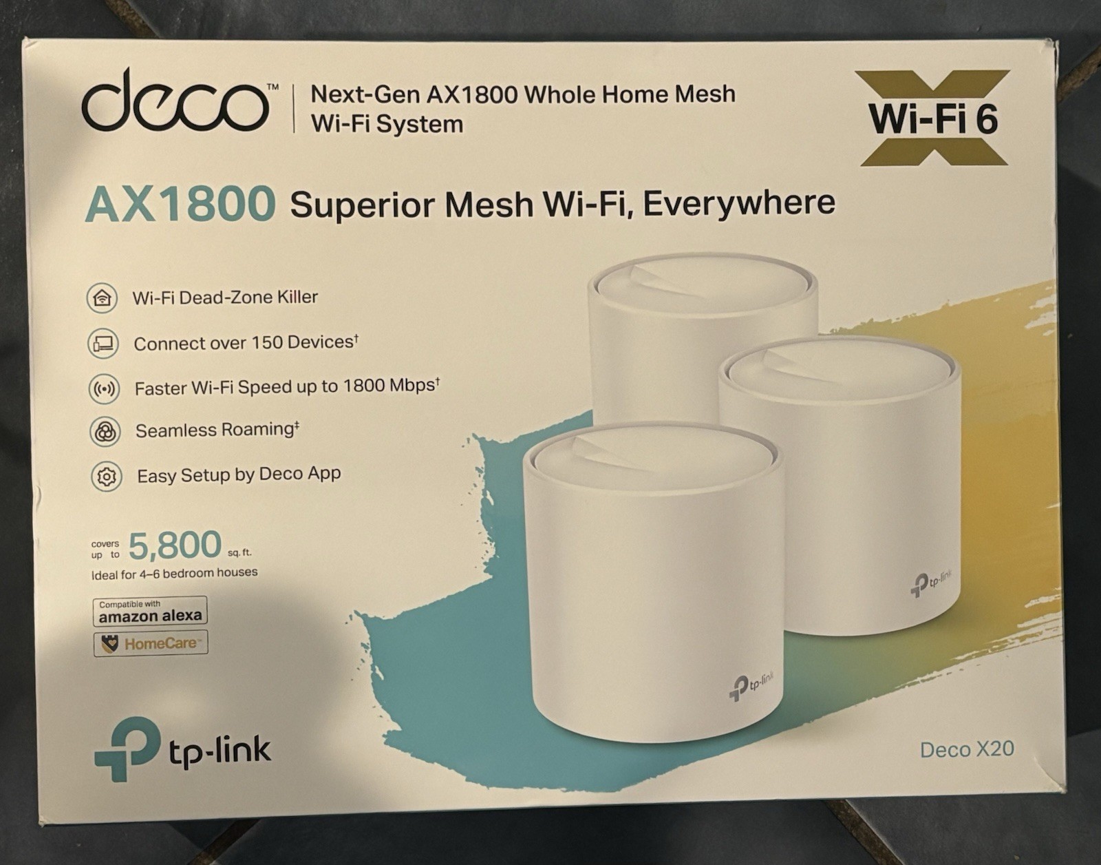 TP-Link Deco X20 AX1800 Whole Home Mesh Wi-Fi 6 System (3-Pack) Complete