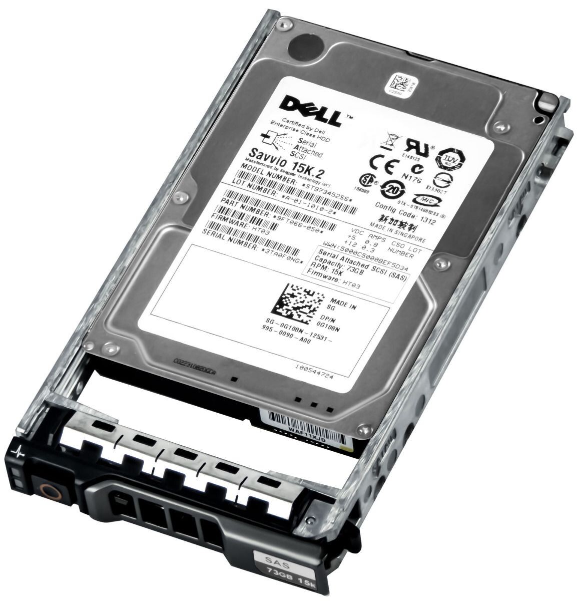 HARD DRIVE DELL 0G108N ST973452SS 73GB 15K 16MB SAS-2 2.5''