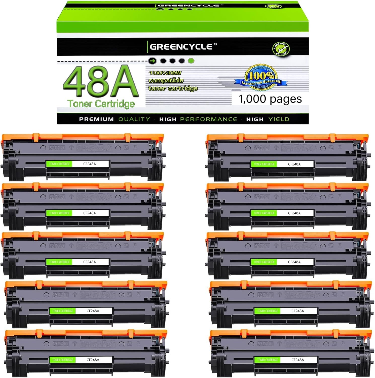 10x CF248A Toner Cartridge Replace for HP LaserJet ink 48a Pro M15w MFP M29w M28