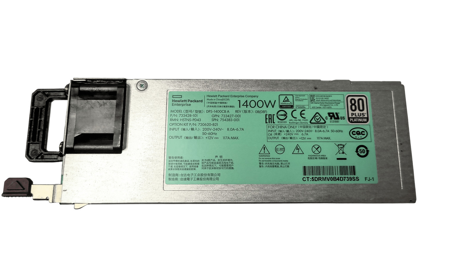 HP DPS-1400CB A 1400W Power Supply 733428-101 754383-001 240V Only