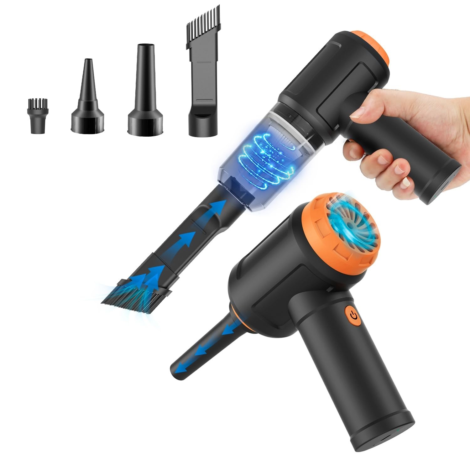 Cordless Air Duster & Vacuum Cleaner for Keyboard & PC Cleaning - 110,000 RPM