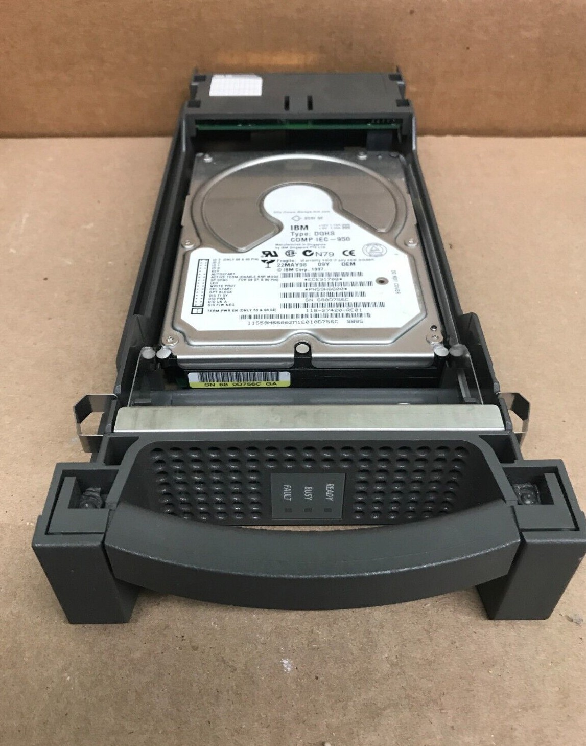 IBM DGHS IEC-950 59H6600  9GB SCSI HARD DRIVE WITH CADDY
