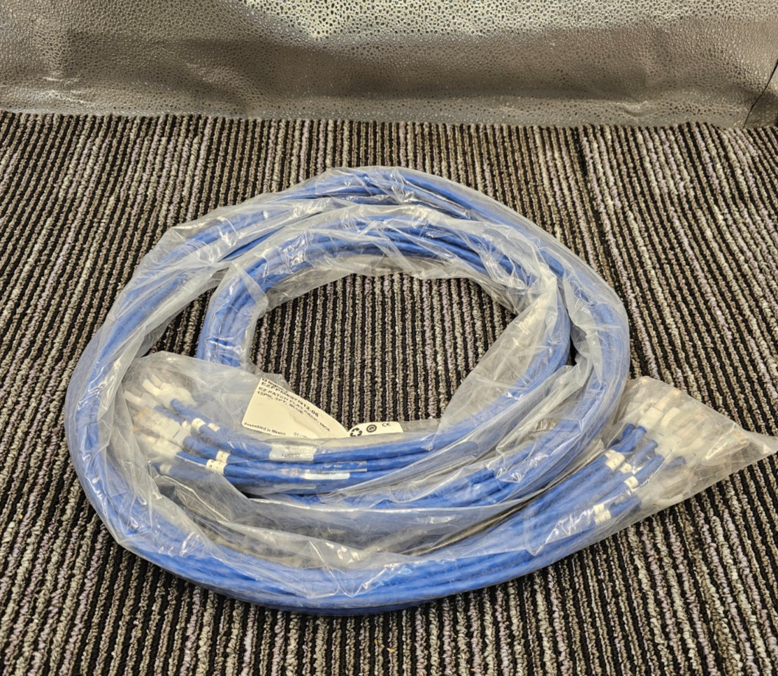 (QTY 12) Legrand EZFPM607Q12-06 CAT6 EZ Patch Flat Pack Cable, Blue, 7ft