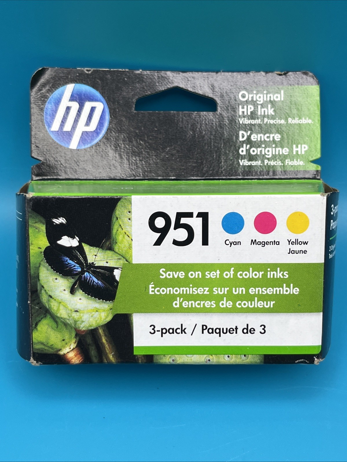 HP 951 Cyan, Magenta, Yellow Ink Cartridges (3 pack) NEW Warranty Expired MAR 23