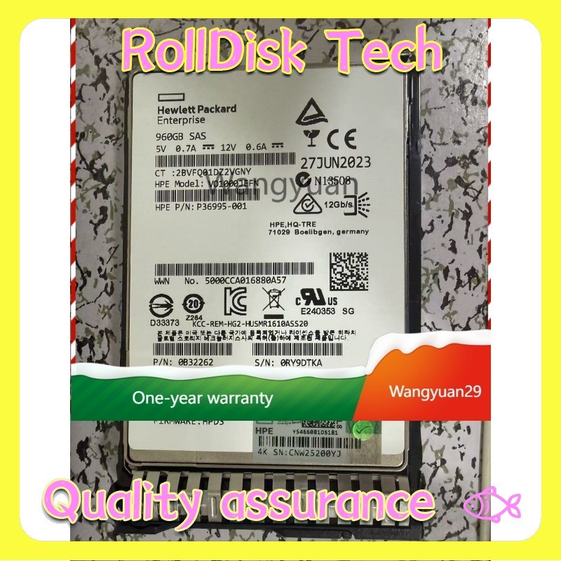 New HPE 960GB 12Gb/s P36995-001 2.5 SAS Solid State Drive DL360 DL380 G8 G9 G10
