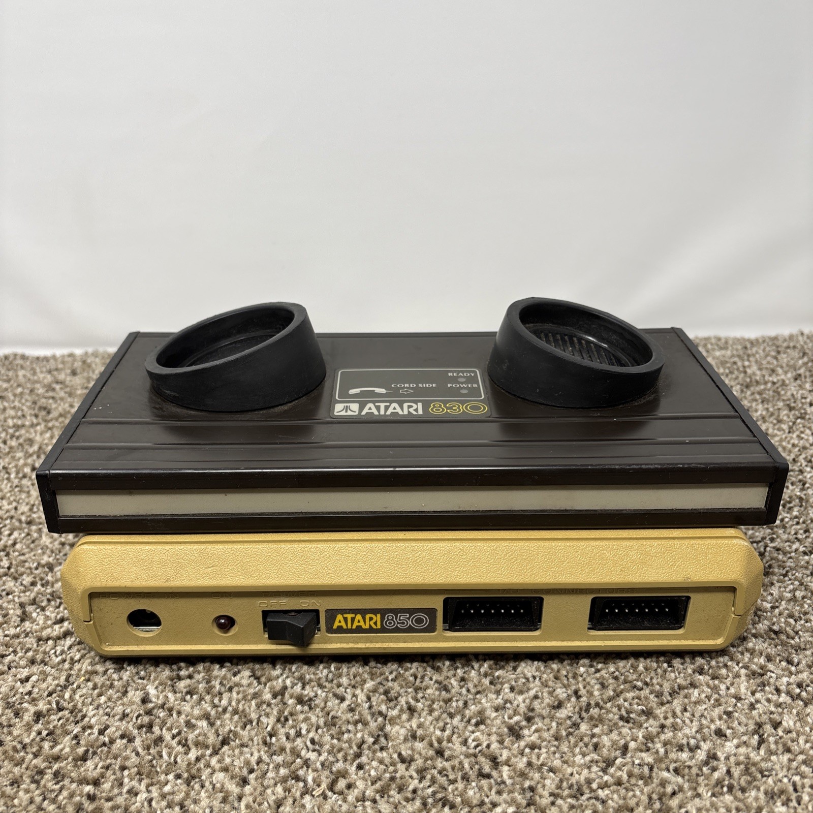 Atari 850 And 830 Vintage Computer Acoustic Phone Modem Untested