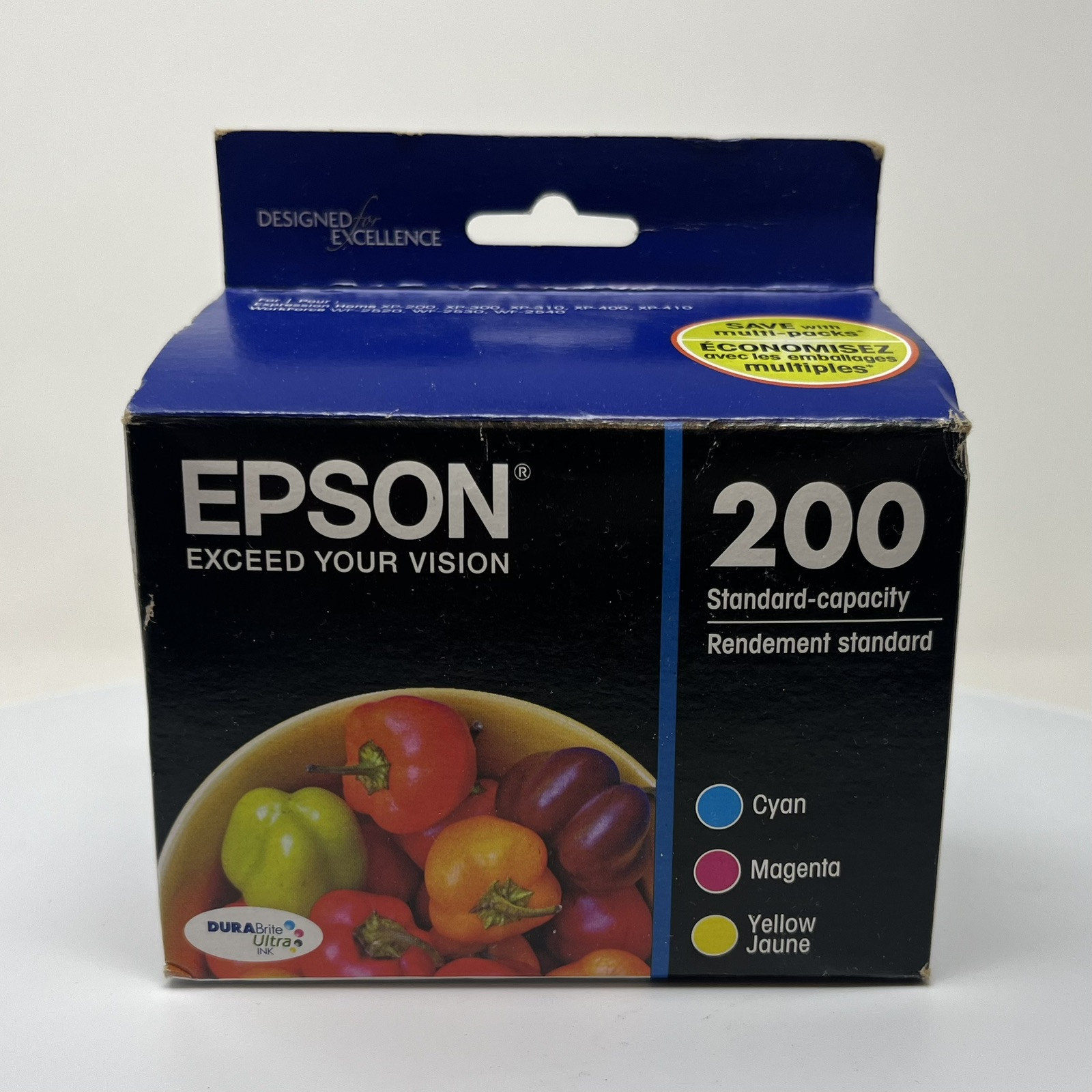 Genuine Epson 200 Cyan Magenta Yellow Ink Cartridges Exp 09-2019