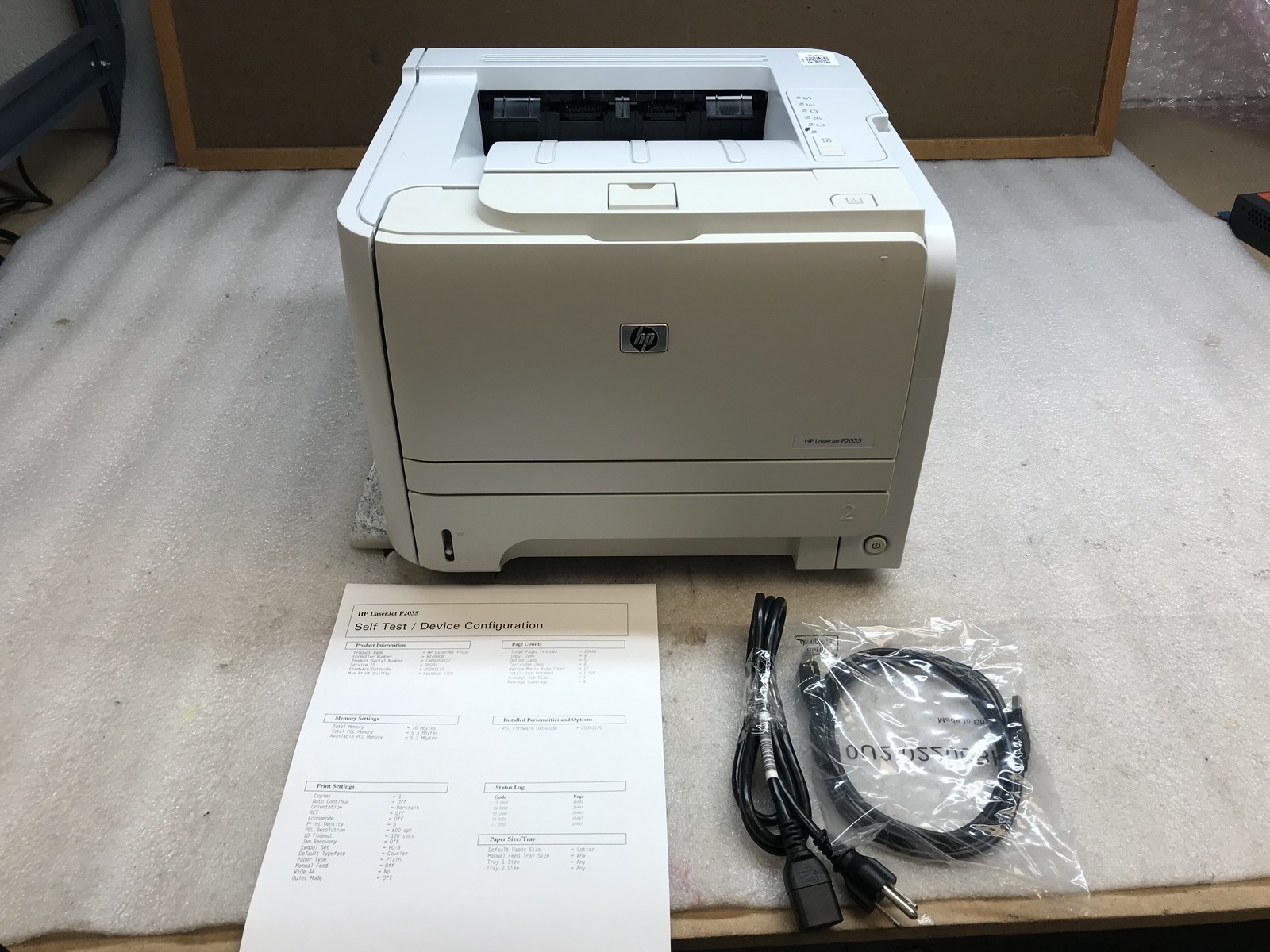 HP LaserJet P2035 Monochrome LaserJet Printer w/ Toner 26K Page Count - Tested