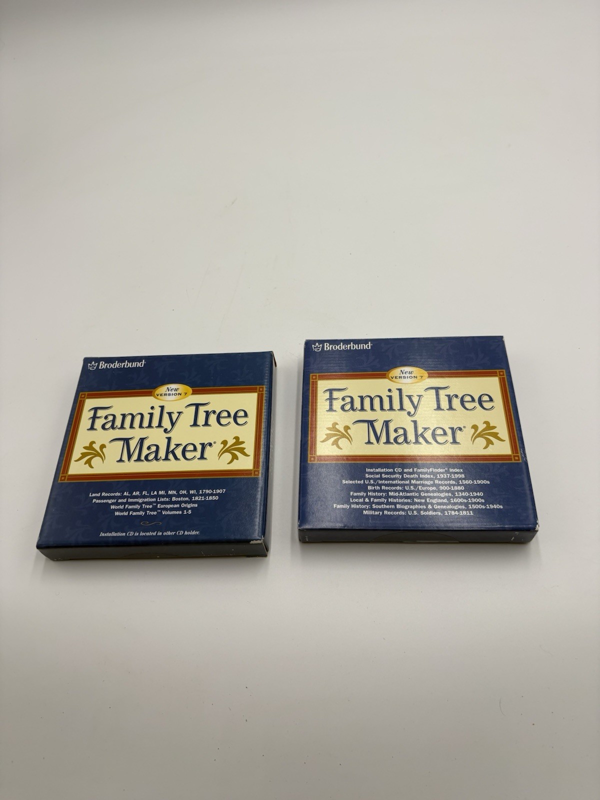 Broderbund Family Tree Maker Two Sets CD Kit Genealogy Software 19 Discs