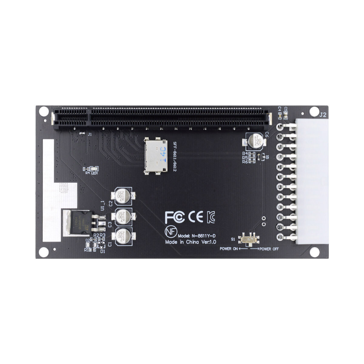 4x Oculink SFF-8612 to PCIE PCI-Express 16x Adapter for Mainboard Graphics Card