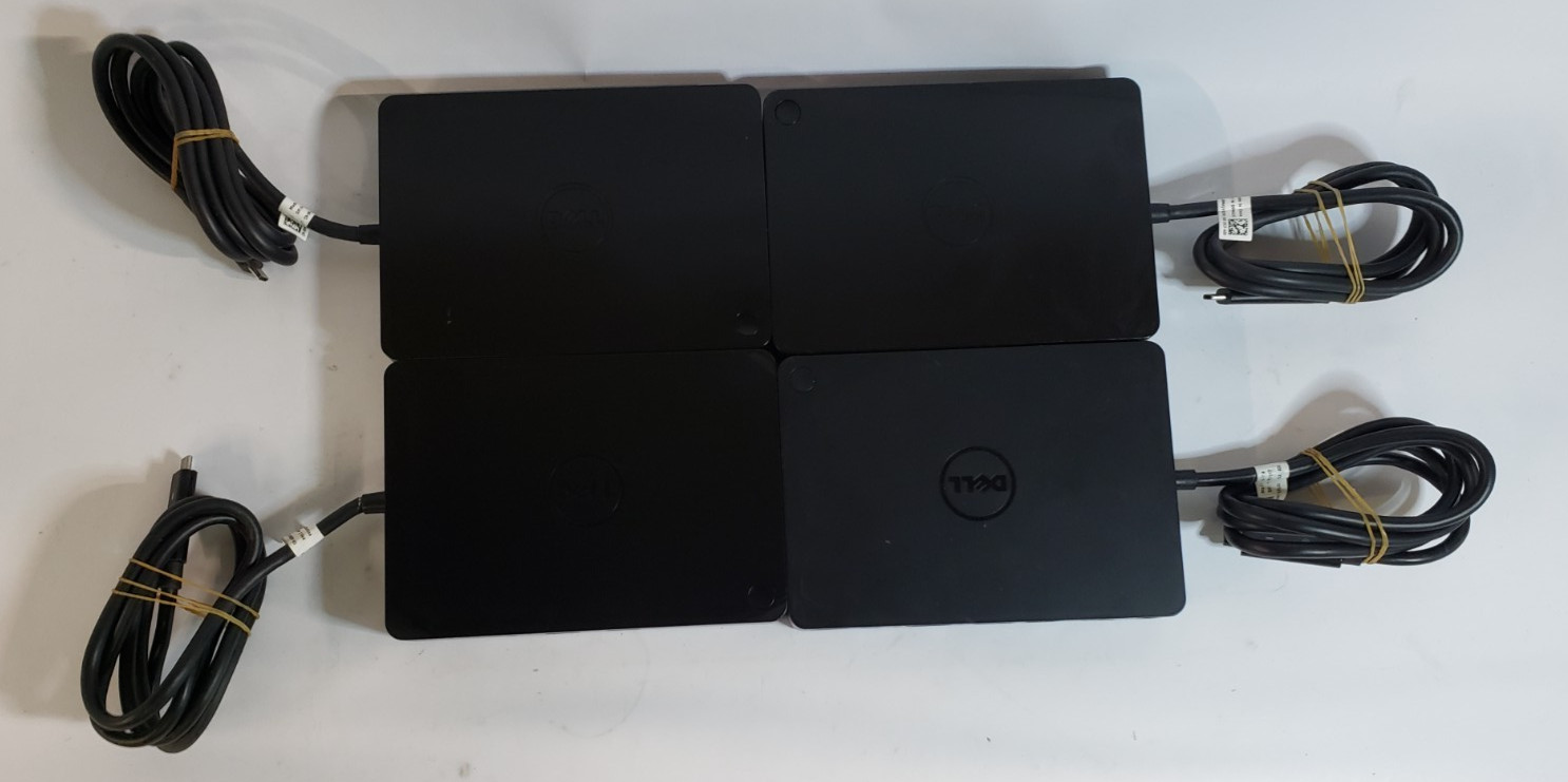 Used Lot of 4 Dell WD15 USB-C Laptop Dock Stations Tested and Working