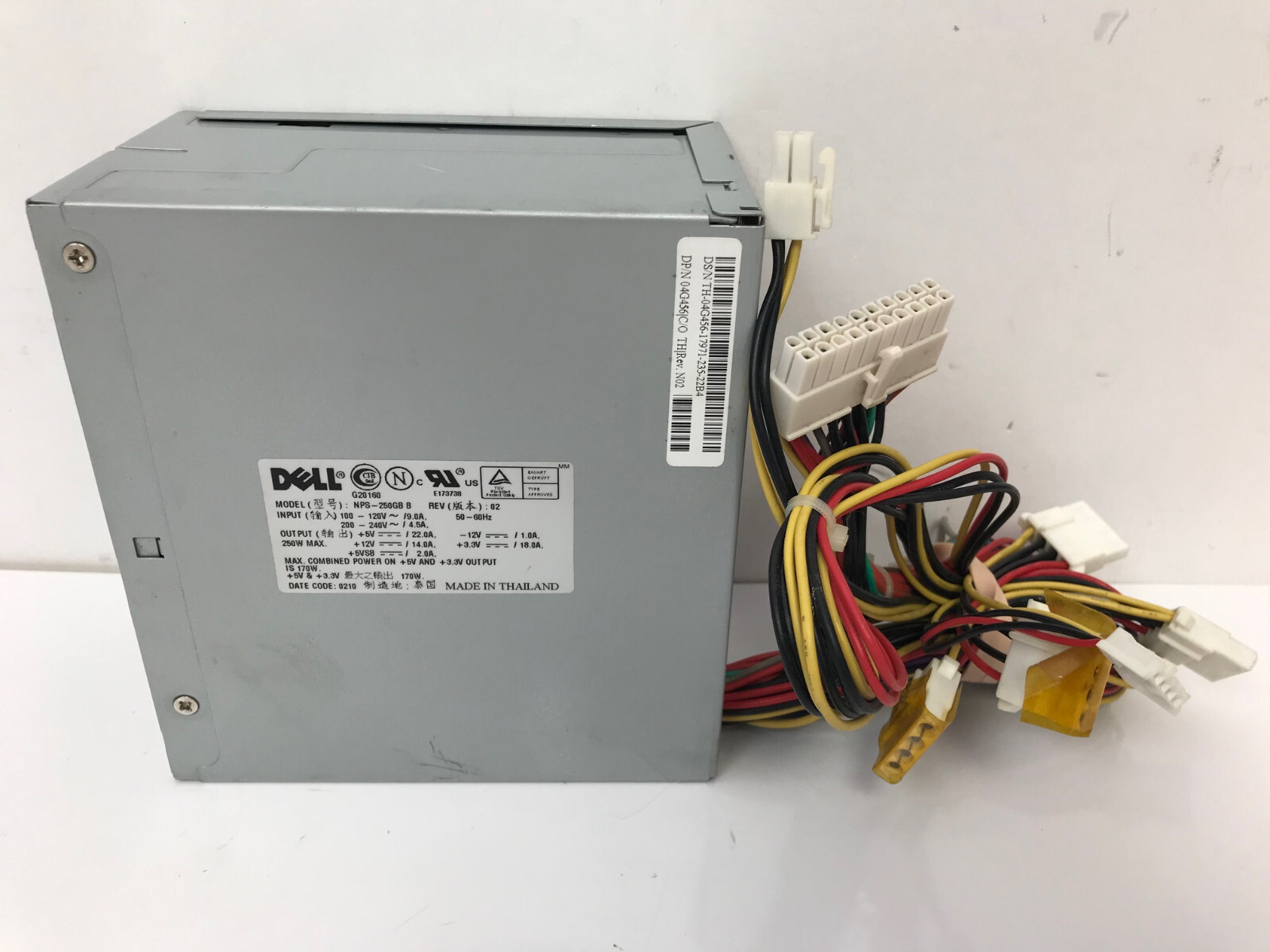 DELL 4G456 250 WATT POWER SUPPLY  NPS-250GB B