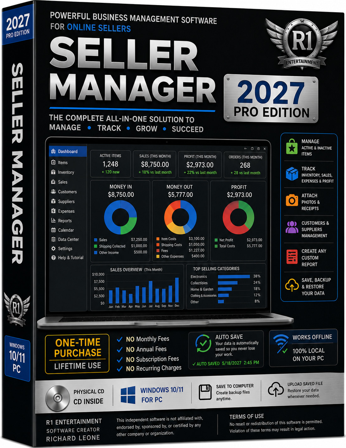 Seller Manager 2027 PRO PC Software Windows 10/11 Physical CD BRAND NEW