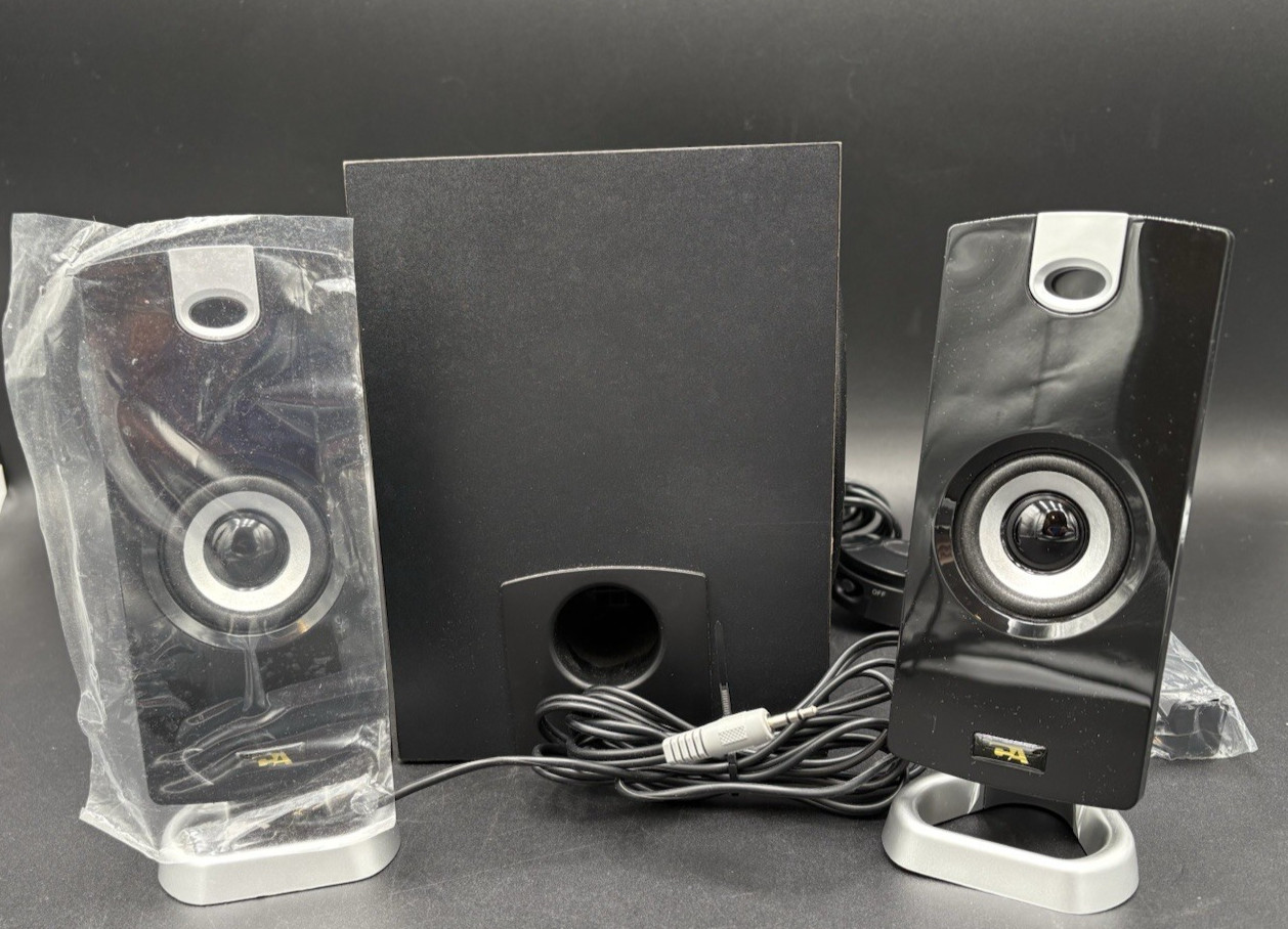Cyber Acoustics CA-3080 3 Piece Powered Syetem Speakers With Subwoofer