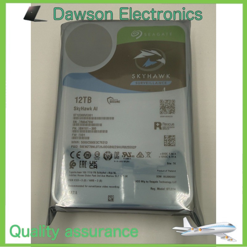 FOR Seagate ST12000VE001 SkyHawk AI 12TB 7200RPM SATA 6Gb/s 256MB 3.5" HDD
