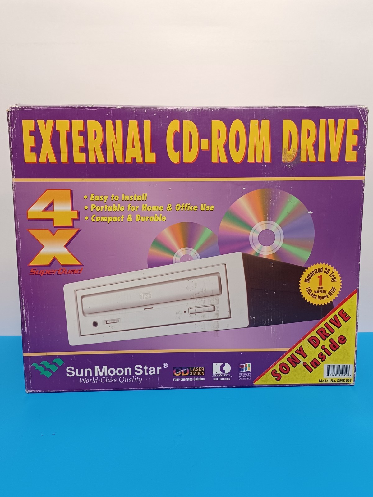 Sun Moon Star External CD-ROM Drive 4X CD-ROM Reader ~ BRAND NEW