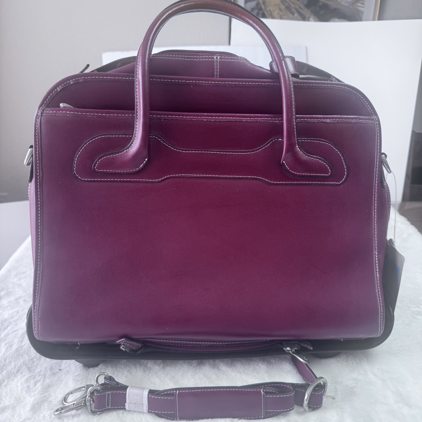 Mcklein Willow Brook Leather Red With Detachable Wheels