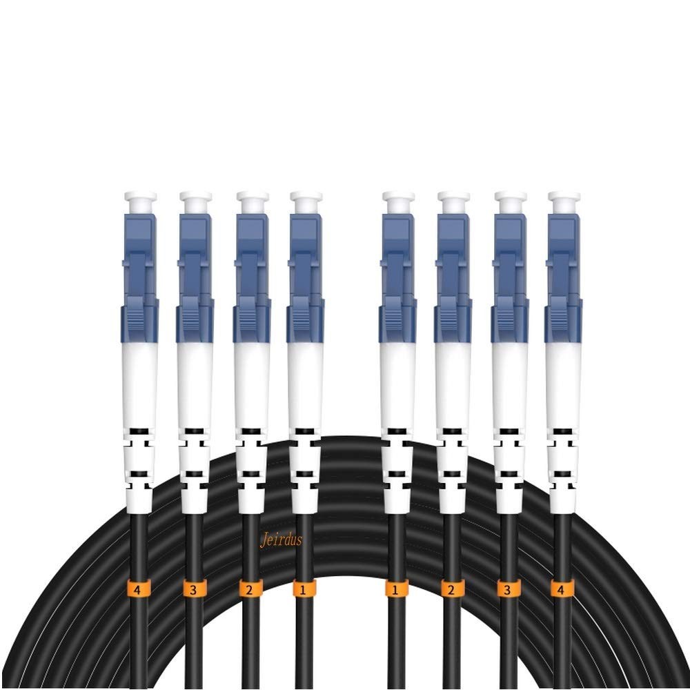 Jeirdus 40M LC to LC Outdoor Armored Fiber Cable