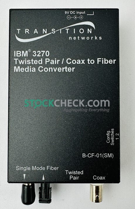 Transition Networks B-CF-01(SM) Twisted Pair/Coax to Fiber Media Converter