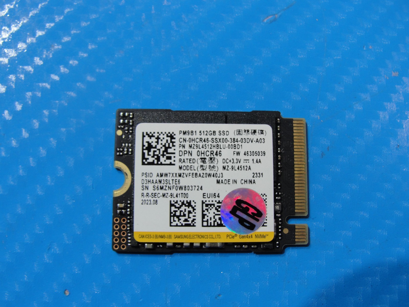 Dell 7440 Samsung 512GB M.2 NVMe SSD Solid State Drive MZ9L4512HBLU-00BD1 HCR46
