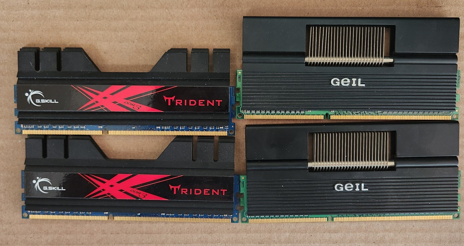 G.skill Trident 4gb 2x2gb 2000mhz and Geil 4gb 2x2gb 1333mhz DDR3 tested working