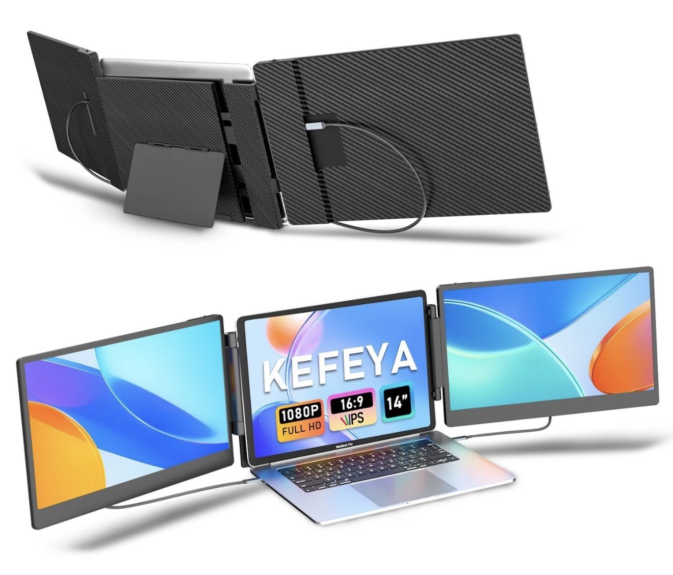 TRIPLE SCREEN S3 14 Inch Extender 1920X1080P FHD 60Hz 1000:1