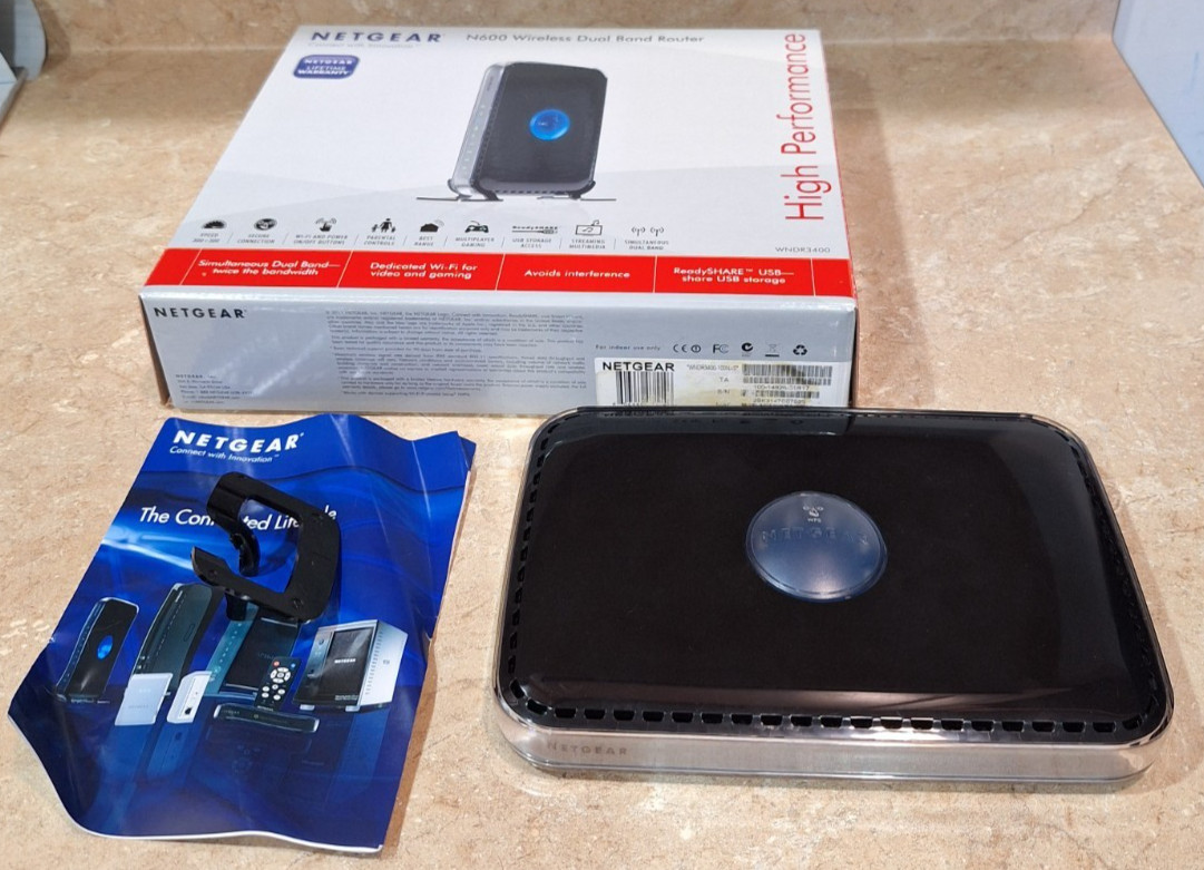 NETGEAR Wi-Fi Router Wireless N600 Dual Band Router WNDR3400 - NO ADAPTER