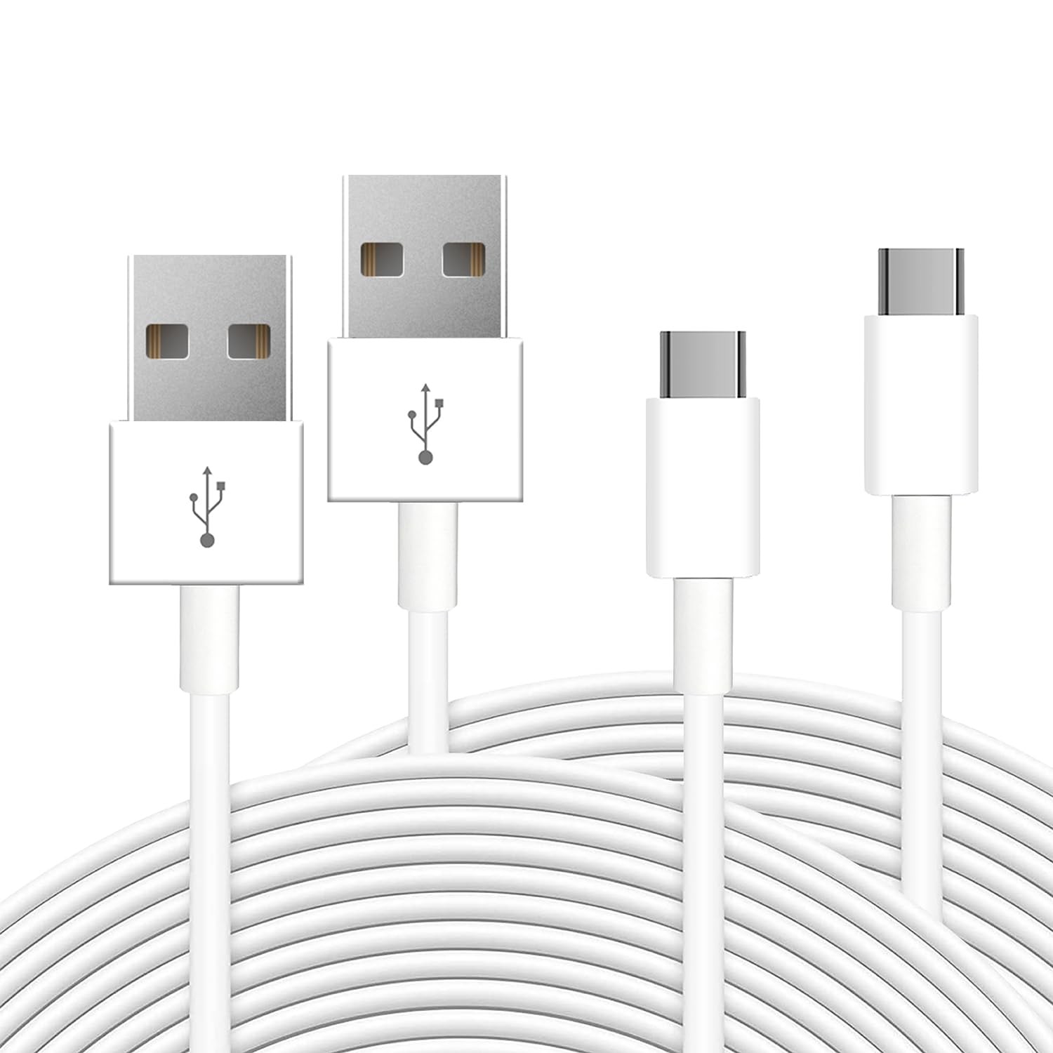 2 Pack 16.4ft/5M Long USB C Cable, Durable A to C 16.4ft, White