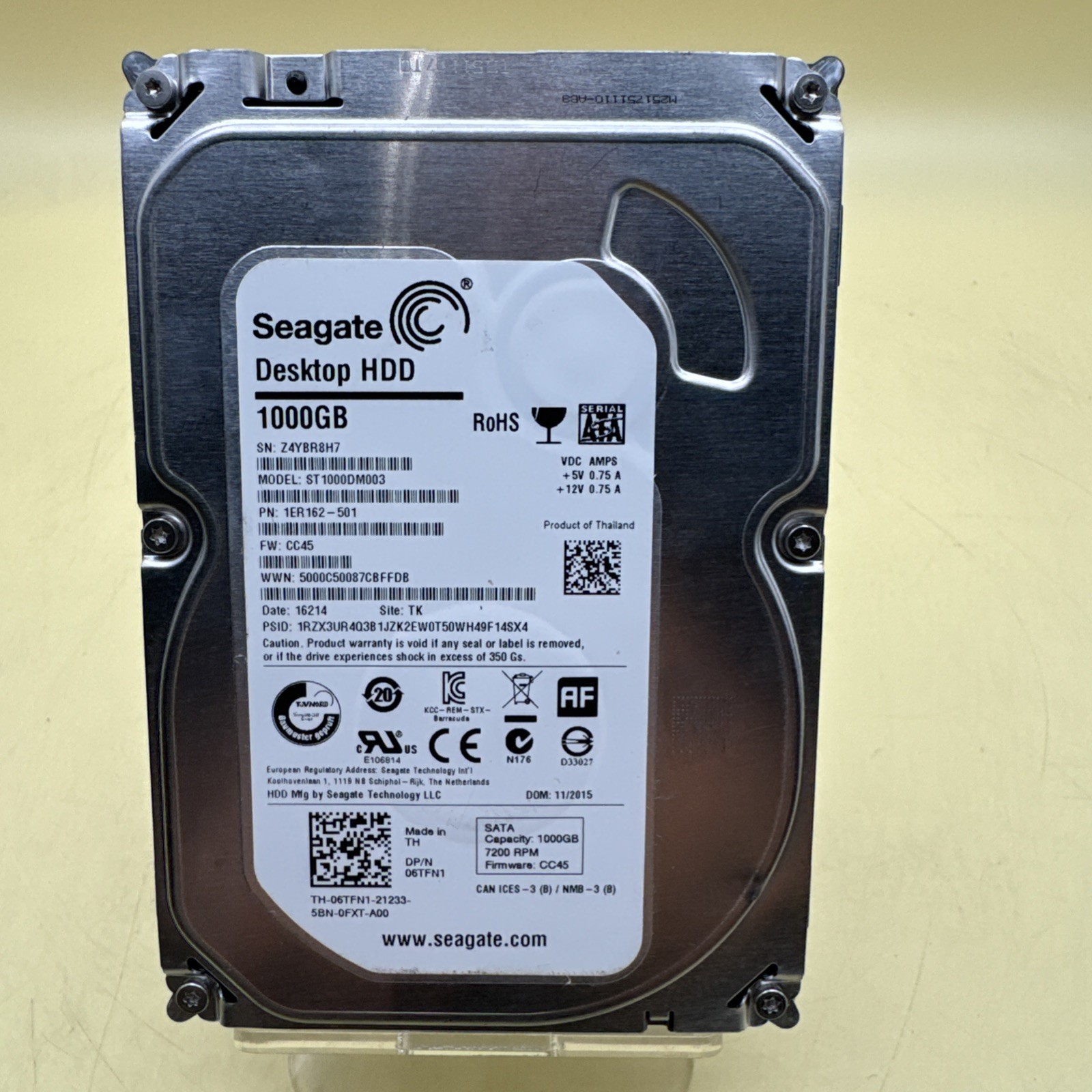 Seagate 1TB Desktop HDD ST1000DM003 3.5" SATA 64MB Cache 7200RPM Hard Drive