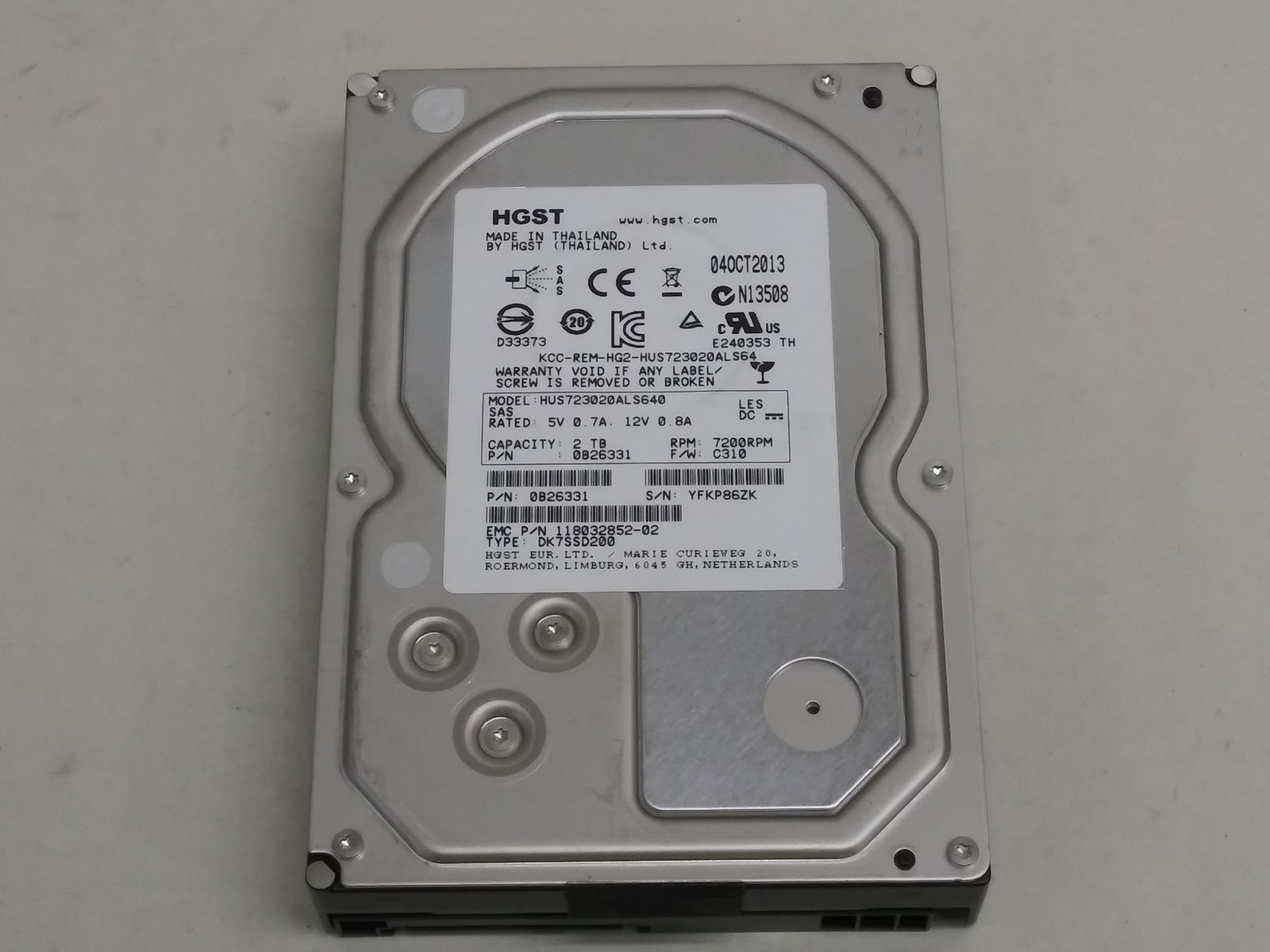 Lot of 10 HGST EMC HUS723020ALS640 Clar2000 2TB 3.5" SAS 2 Enterprise Hard Drive