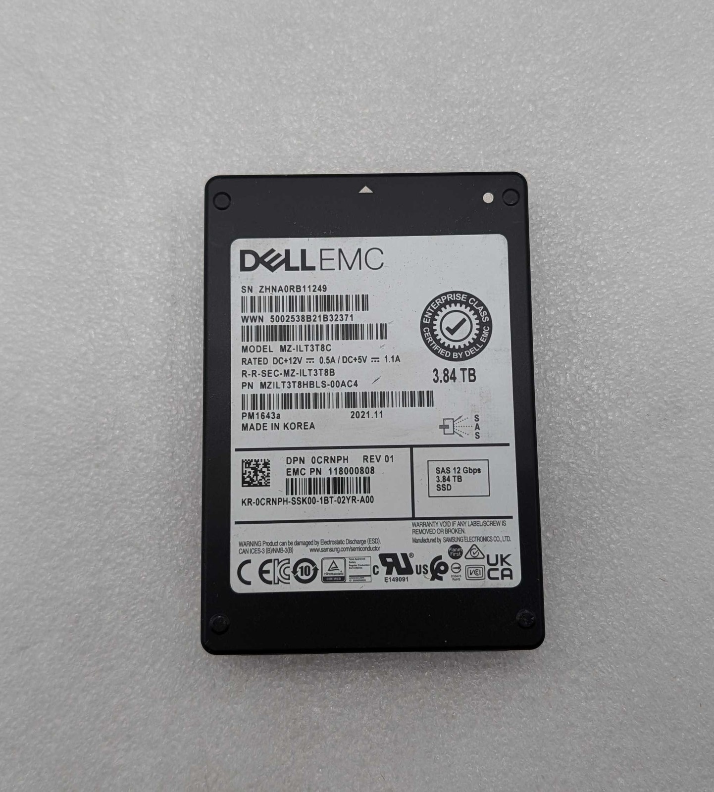 Dell MZ-ILT3T8C 2.5" SAS SSD 3.84TB