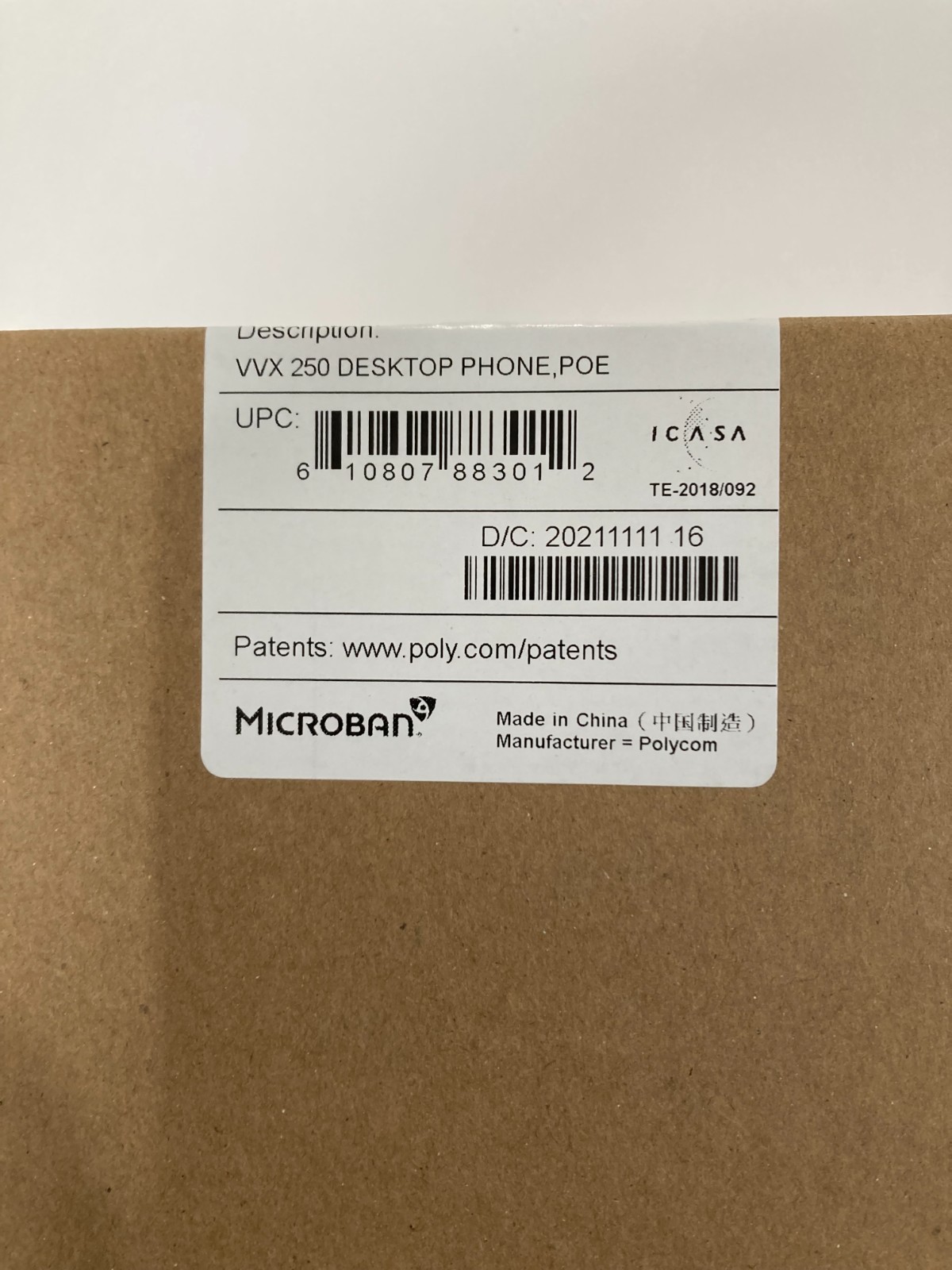 Polycom VVX 250 4 Line IP Phone