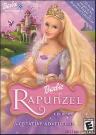 Barbie As Rapunzel PC MAC CD long haired beauty fairy tale magical princess game