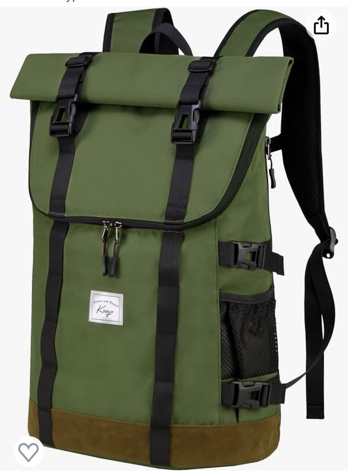Kasgo Laptop Backpack 17in Roll top Large Capacity Water Resistant