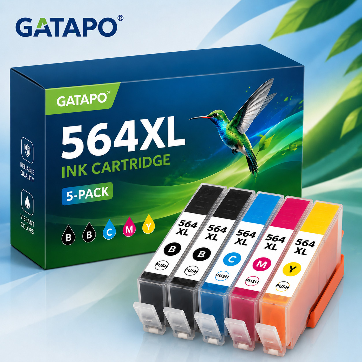 5Pk 564XL Ink Cartridge Replacement for HP Photosmart B8500 B8550 B8553 B8558