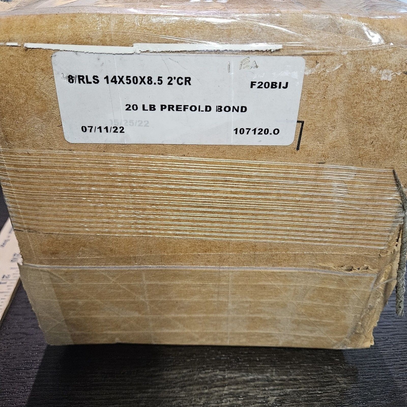 4 Rolls Prefold Bond Paper  20lb 14" X 50' X 8.5" 2 In. Core New Open Box