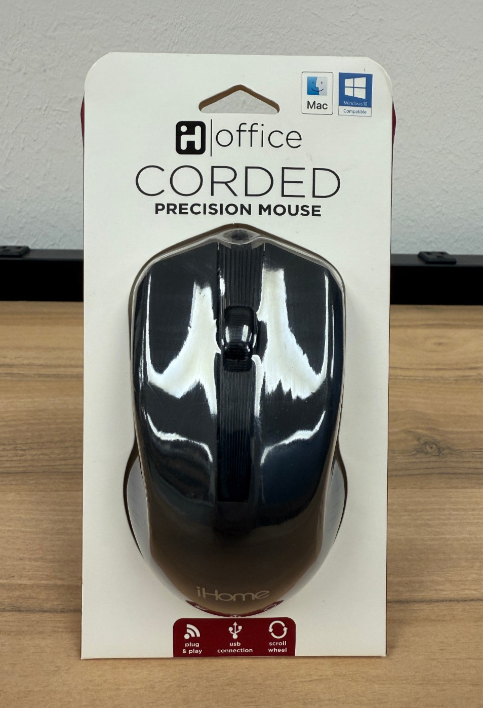 iHome Office Corded Precision Mouse Red / Black