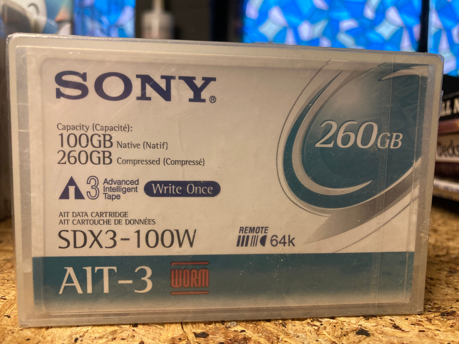New Sealed Sony SDX3-100W AIT3 AIT 3 Tape BackUp Cartridge WORM 100GB/260GB 